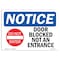 Signmission OSHA Notice Sign, 10" Height, 14" Width, Door Blocked Not An Entrance Sign With Symbol, Landscape OS-NS-D-1014-L-11469 - alternate 1